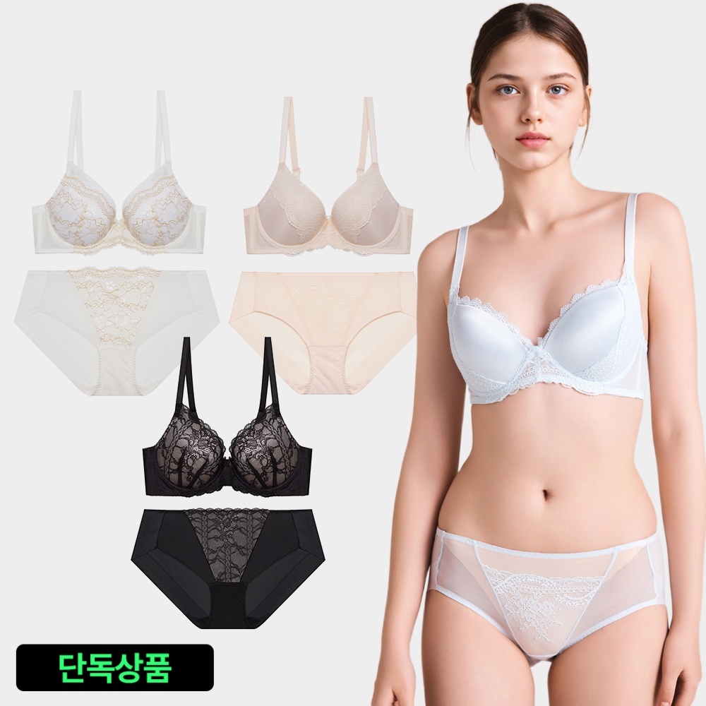 [3SET] 에블린 노와이어 레이스 볼륨 브라 팬티 세트 장단점 총정리