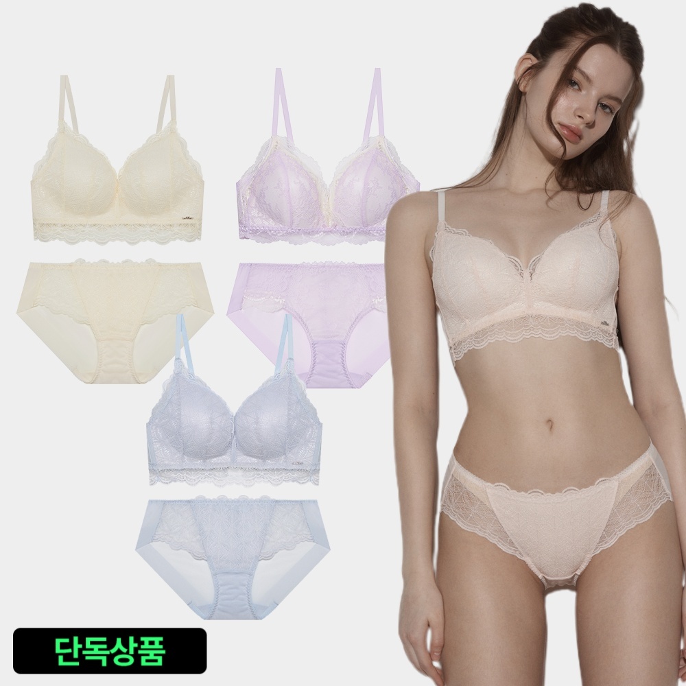 [3SET] 에블린 레이스/솔리드 볼륨 브라렛 팬티 세트, 솔직 후기 및 추천