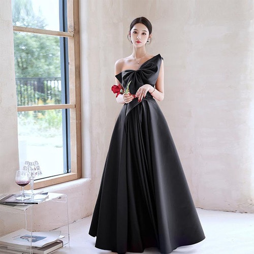 웨딩촬영 야외스냅 브라이덜샤워원피스 돌잔치원피스 이브닝 2부 블랙드레스 S, 진짜 가성비템일까?